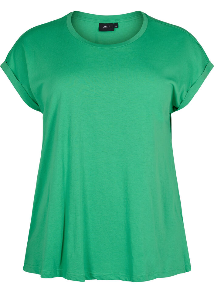 Kortermet T-skjorte i bomullsblanding, Kelly Green, Packshot image number 0
