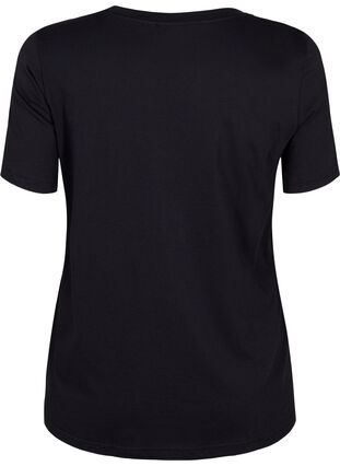 T-skjorte med glittermønster i bomull, Black Shimmer Face, Packshot image number 1