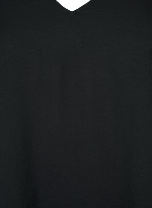 Bluse med V-hals , Black, Packshot image number 2