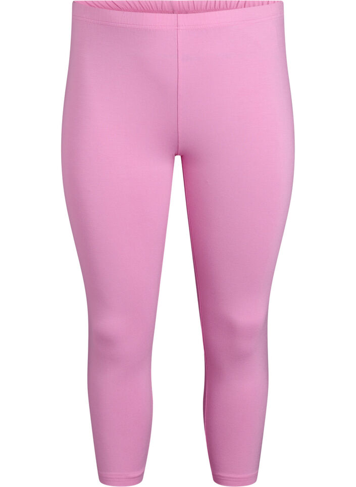 Basisleggings i viskose med 3/4-lengde, Rosa, Packshot image number 0