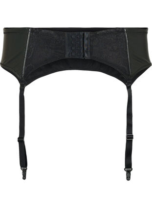 Skinnende strømpeholder med blonder, Black, Packshot image number 1