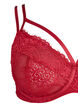 Heldekkende blonder BH med stroppe detaljer, Rød, Packshot image number 2
