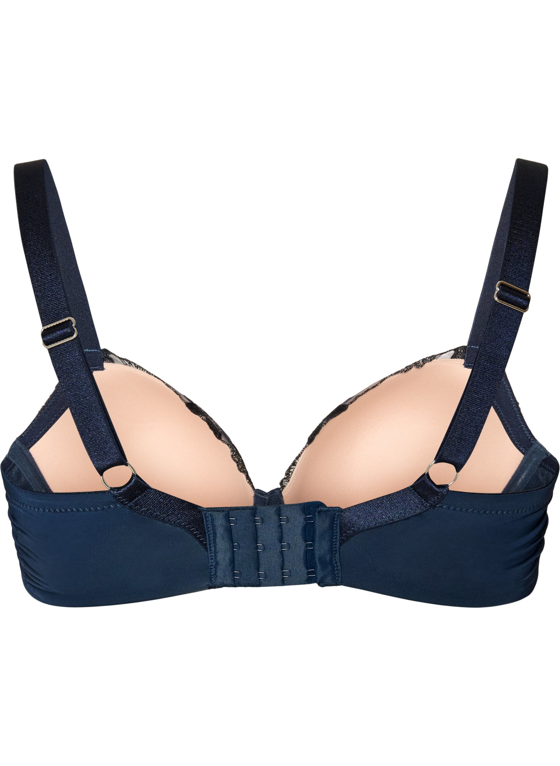 ZizziFormst&oslash;pt BH med blomsterbroderi og draperte detaljer, Bl&aring;, Packshot image number 1