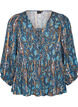 Bluse med paisleytrykk og blondedetaljer, Bl&aring;, Packshot image number 0
