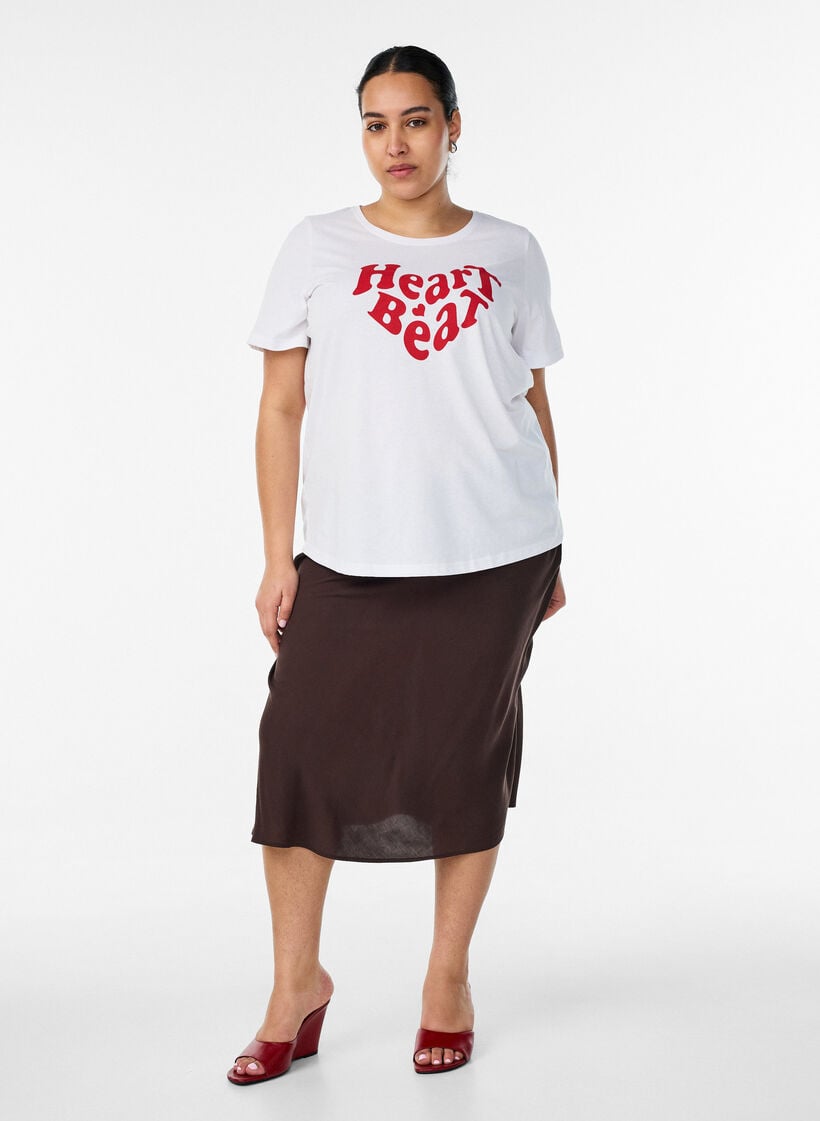 Viskoseskj&oslash;rt med elastisk midje, Brun, Model image number 0
