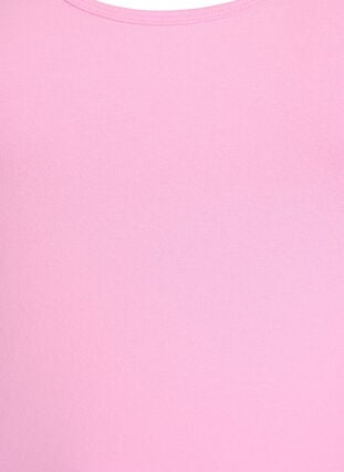 Zizzi Ensfarget basic topp i bomull, Rosa, Packshot image number 2