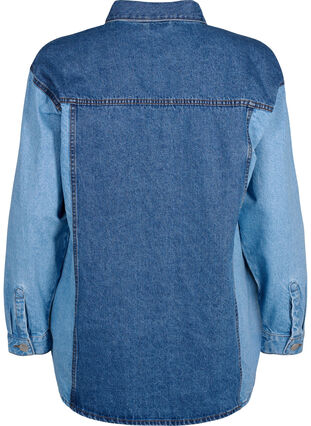 Zizzi Colorblock dongerijakke, Light Blue Denim, Packshot image number 1