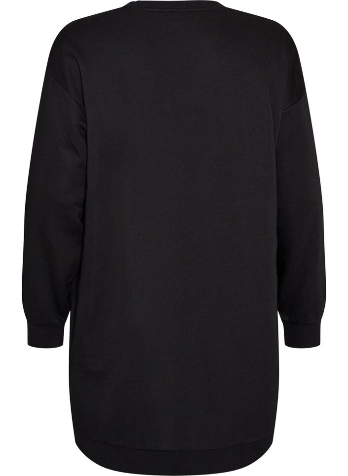 Loose fit genserkjole med lommer, Svart, Packshot image number 1