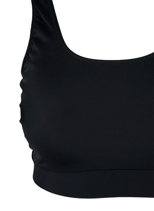 Mønstrete bikinitopp med rund hals, Black, Packshot image number 2