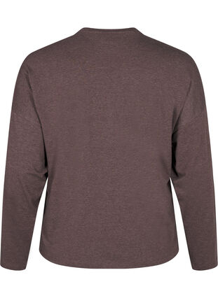 Zizzi Løs jerseybluse med sømdetaljer, Brun, Packshot image number 1