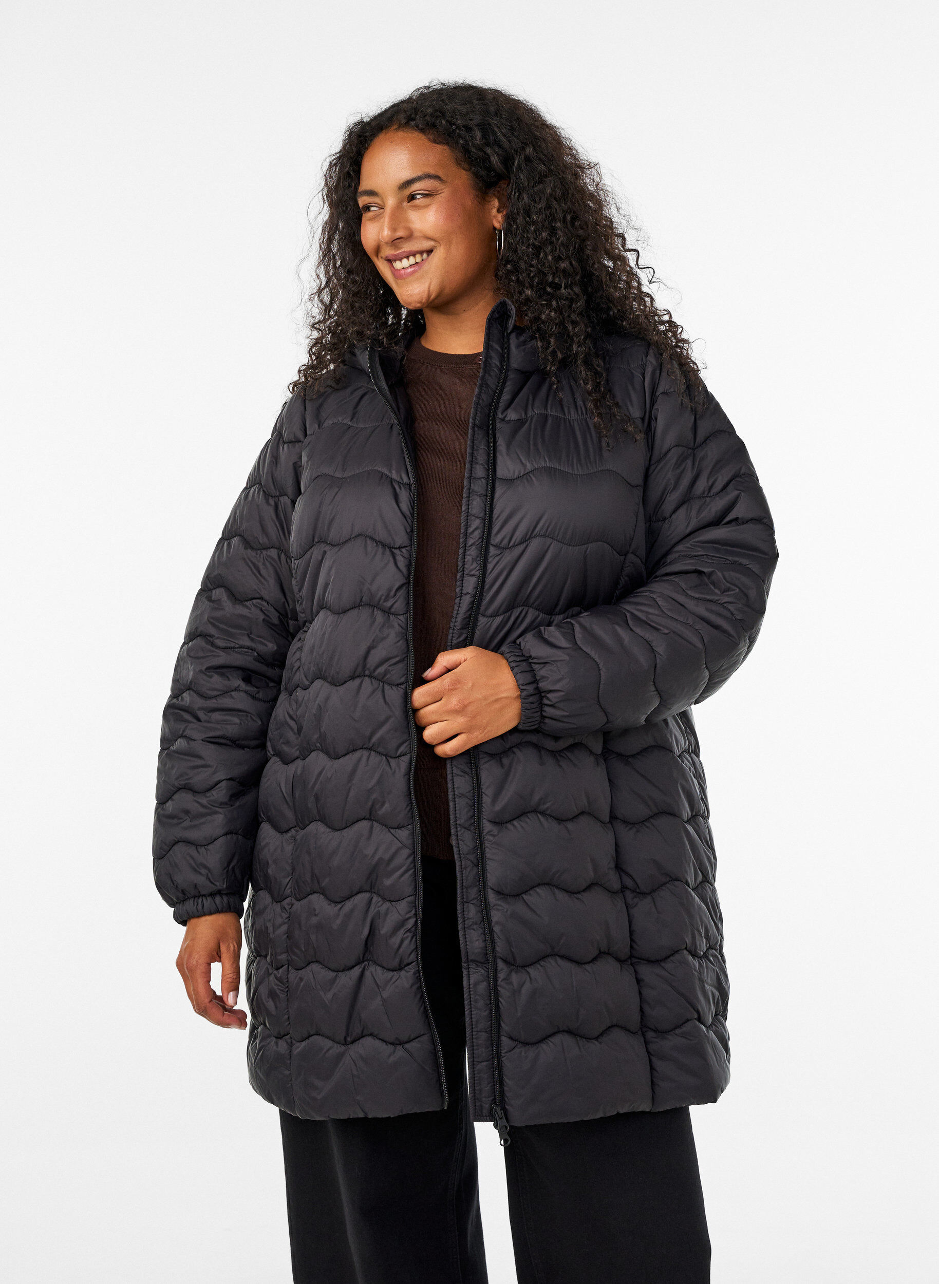 ZizziQuiltet jakke, Svart, Model image number 0