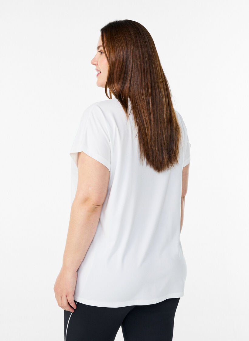 Ensfarget trenings-T-skjorte, Hvit, Model