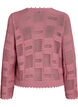 Strikket cardigan med knyteb&aring;nd og et &aring;pent m&oslash;nster, Rosa, Packshot image number 1