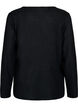 Jersey-wrap bluse med knytebelte, Svart, Packshot image number 1