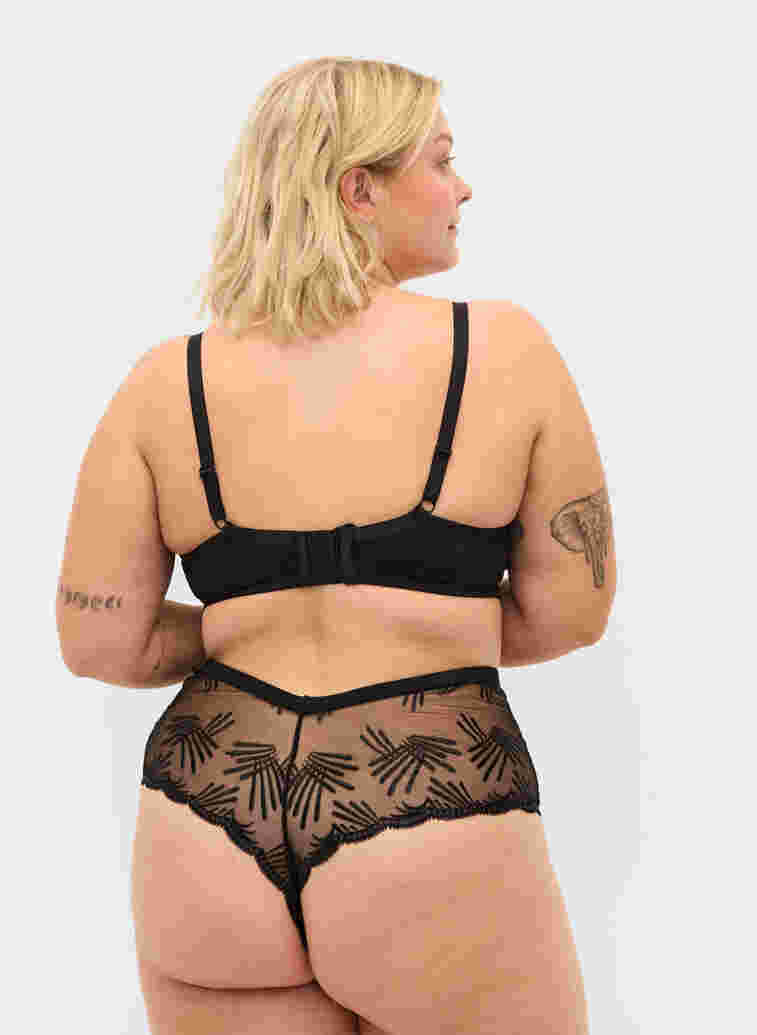 Hipster g-streng med blonder, Black, Model