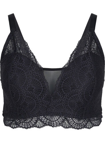 Lett vattert blonde-BH med mesh, Black, Packshot image number 0