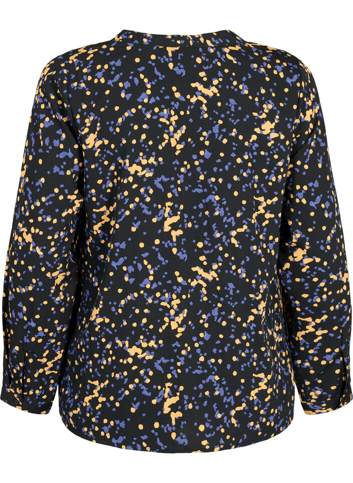 FLASH - bluse med lange ermer og trykk, Black Splash AOP, Packshot image number 1