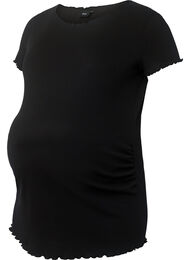T-skjorte i ribbet materiale til gravide, Black