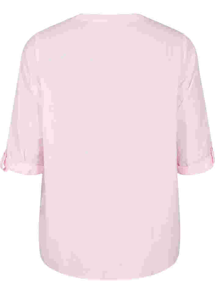 Bomullsbluse med blondedetaljer, Pink-A-Boo, Packshot image number 1