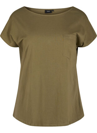 T-skjorte med brystlomme i organisk bomull, Ivy Green, Packshot image number 0