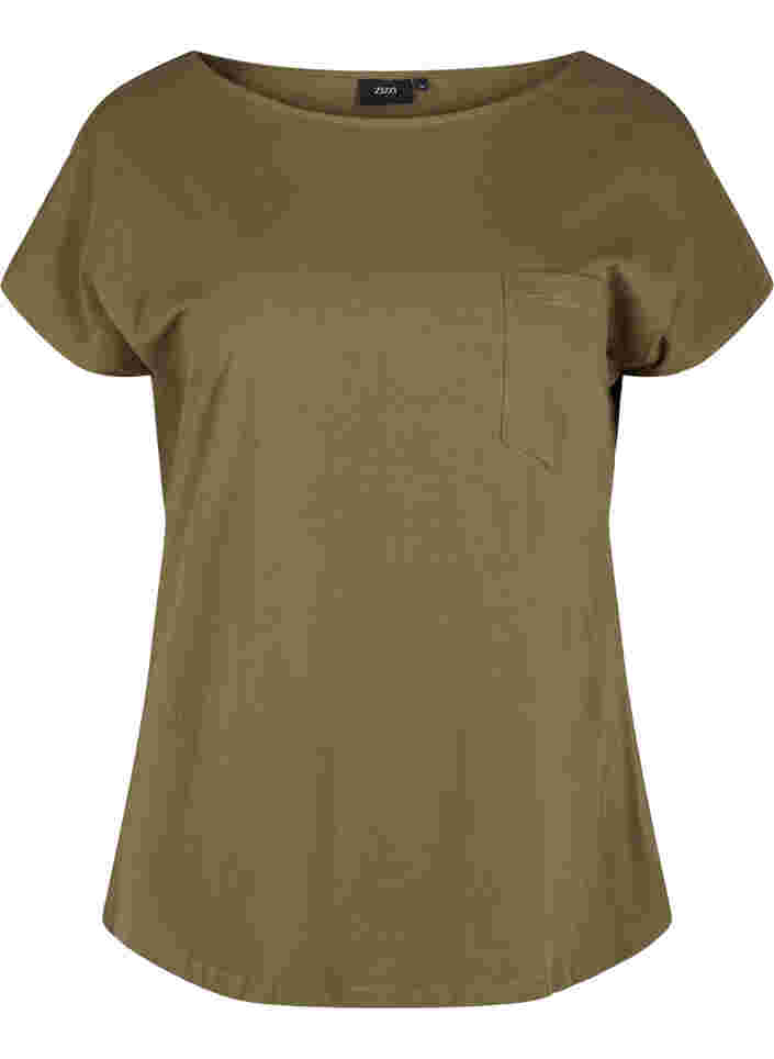 T-skjorte med brystlomme i organisk bomull, Ivy Green, Packshot image number 0