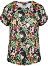 T-skjorte med trykk til trening, Palm Flower AOP