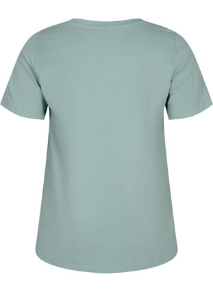 Ensfarget basis T-skjorte i bomull, Chinois Green, Packshot image number 1
