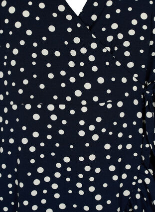Omslagskjole med prikker og korte ermer, Night Sky Dot, Packshot image number 2