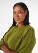 Strikket bluse med knappdetalj, Gr&oslash;nn, Model image number 3