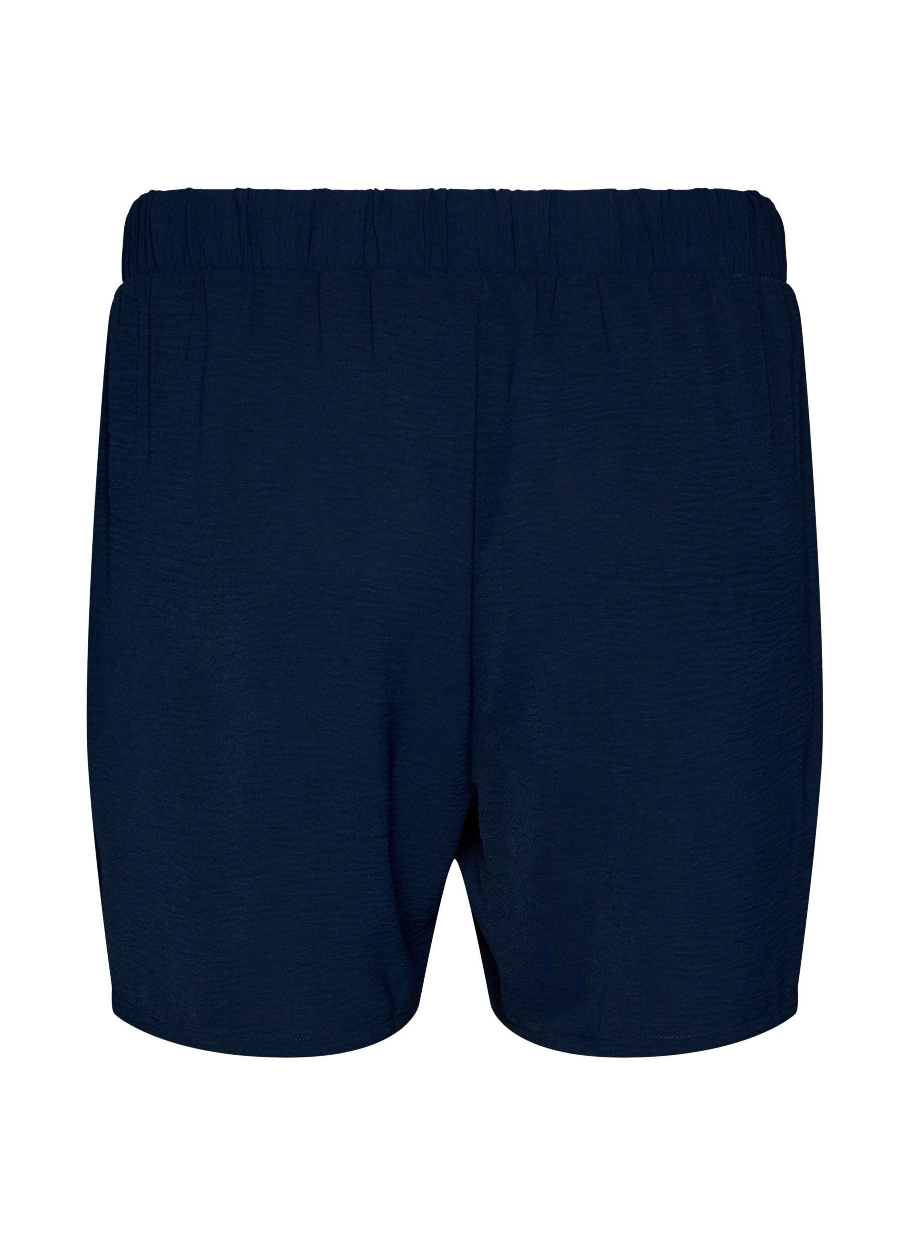 ZizziShorts med lommer og elastisk linning, Bl&aring;, Packshot image number 1