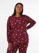 Nattbluse med et trykk, R&oslash;d, Model image number 0