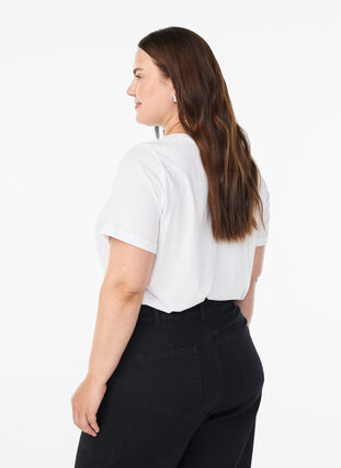 Zizzi FLASH - T-skjorte med trykk, Hvit, Model image number 2