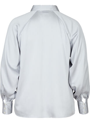 Skjorte med ballongermer og krage, Light Grey, Packshot image number 1