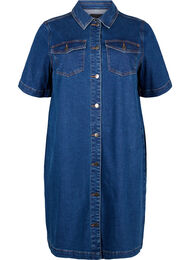 Dongerikjole med knapper og korte ermer, Dark Blue Denim