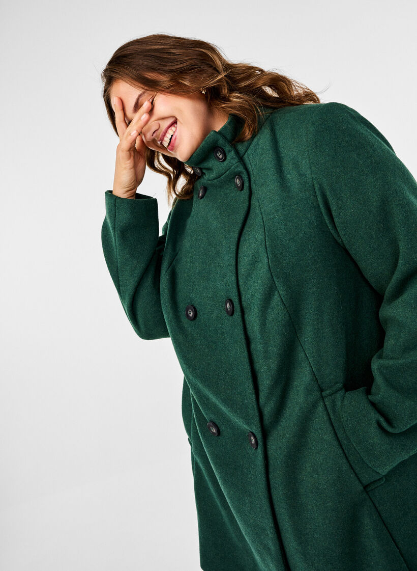 Kort A-linje kåpe, Trekking Green Mel., Model image number 2