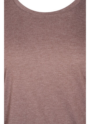 Ensfarget bluse med 3/4-ermer, Chestnut Mel., Packshot image number 2