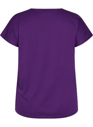 T-skjorte i bomull med mønster, Violet Ind Mel Feath, Packshot image number 1