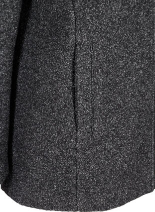 Kort melert jakke med ull, Dark Grey Melange, Packshot image number 3