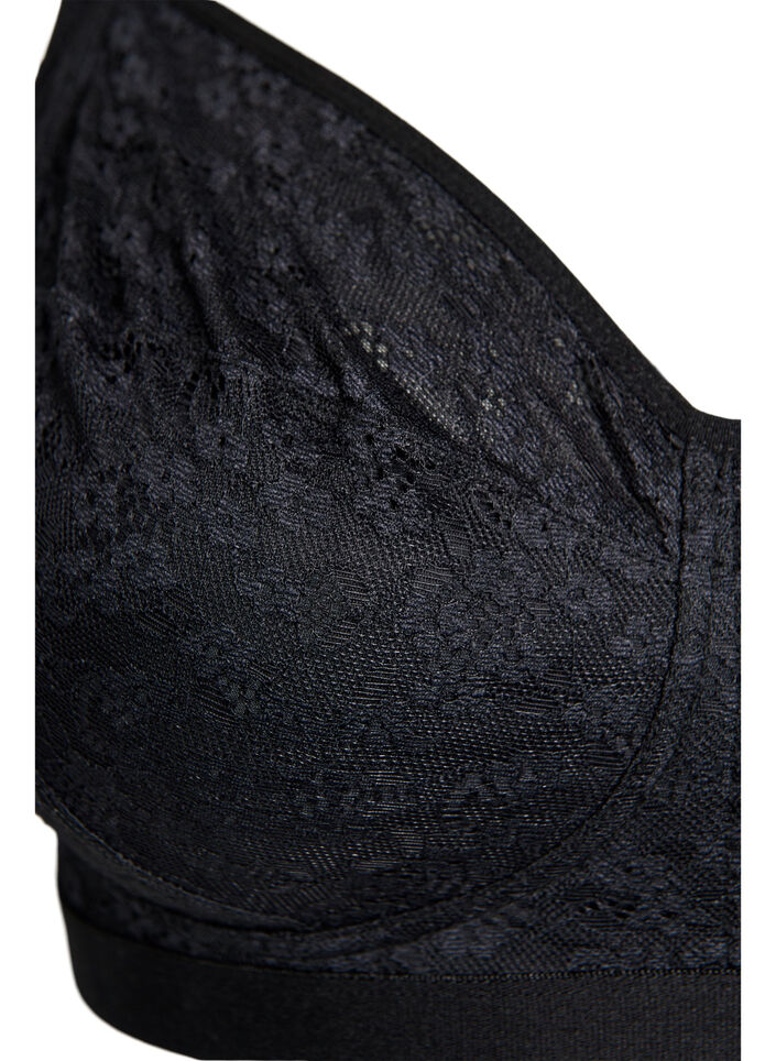 Bøylefri bh med blonder, Svart, Packshot image number 2