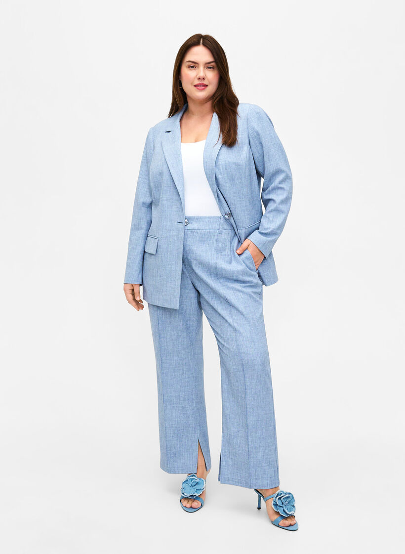 Melert blazer med knappelukking, Infinity , Model image number 2