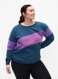 Heftig trykket på hettegenser, Blue Wing Teal Comb, Model