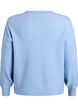 Ribbestrikket cardigan med knapper, Bl&aring;, Packshot image number 1
