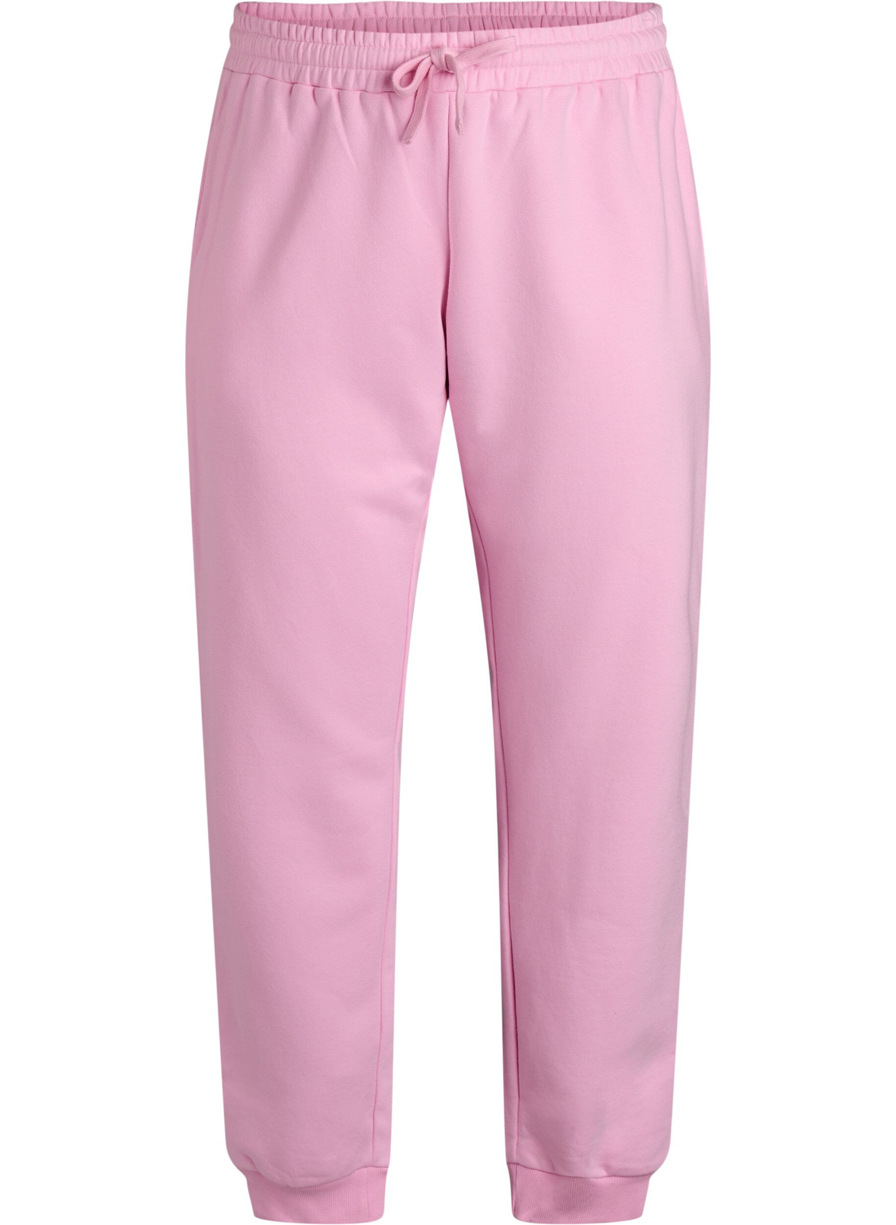 Zizzi Joggebukse med h&oslash;y midje, Rosa, Packshot image number 0