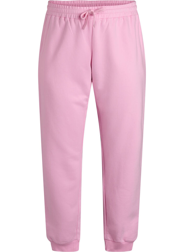 Joggebukse med høy midje, Rosa, Packshot image number 0
