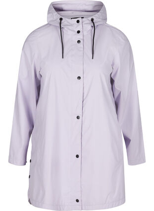 Regnjakke med hette og lommer, Pastel Lilac, Packshot image number 0