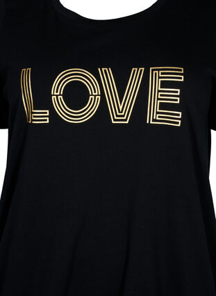 Bomullst-skjorte med folie-trykk, Black W. Love, Packshot image number 2