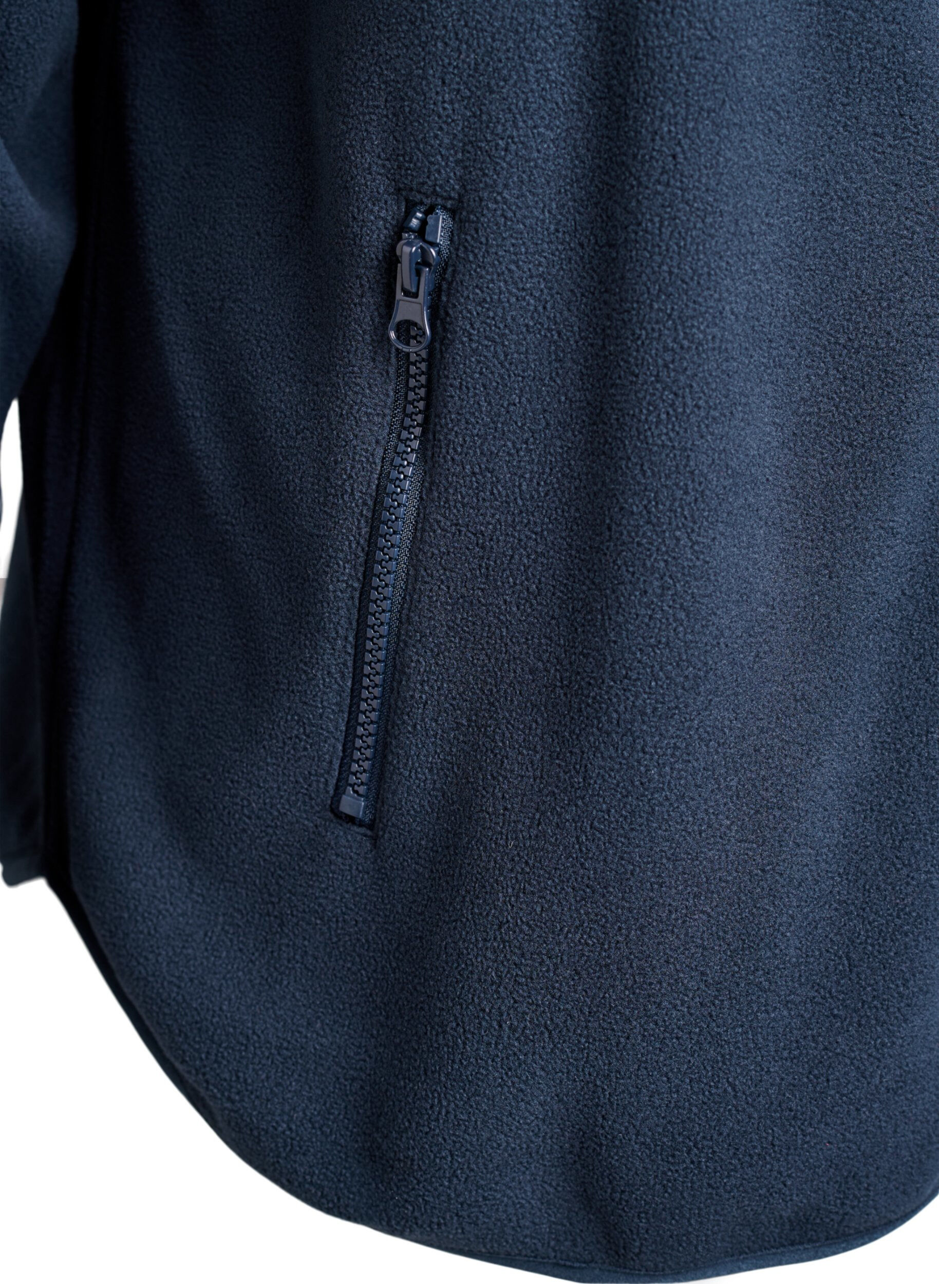 Zizzi Fleecejakke med glidel&aring;s og reflekterende tape, Bl&aring;, Packshot image number 3