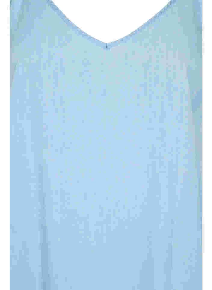 Lang denimkjole med tynne stropper, Light blue denim, Packshot image number 2