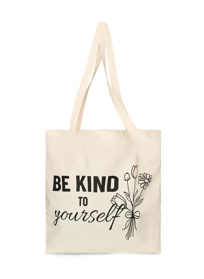 Tote bag med trykk, Svart, Packshot image number 0