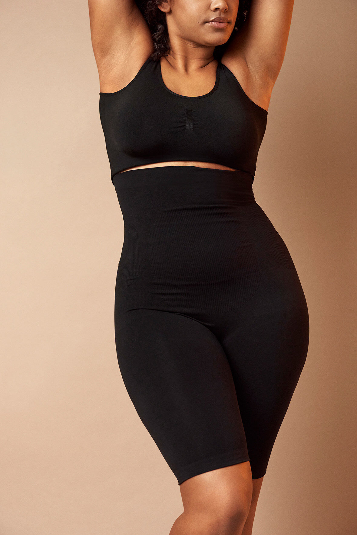 ZizziShapewear shorts med h&oslash;yt liv, Svart, Image image number 1
